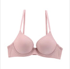 Seamless Smooth Molded Cup Bra with Adjustable Straps and Plunging Neckline