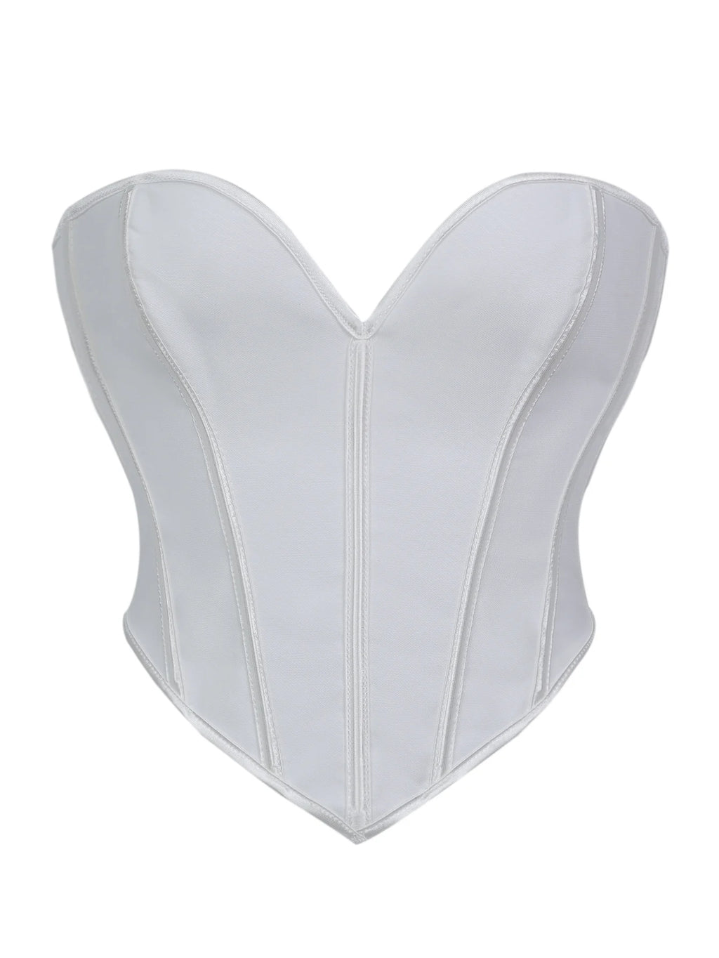 Minimalist Black Strapless Sweetheart Corset with Plunging Neckline