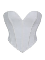 Minimalist Black Strapless Sweetheart Corset with Plunging Neckline