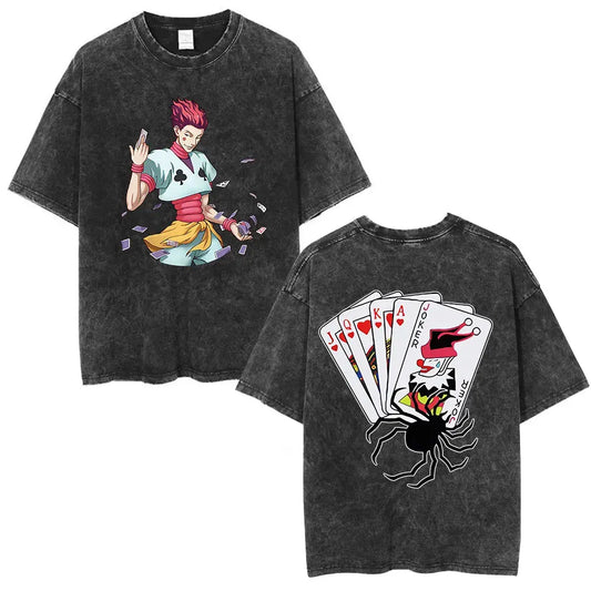 Retro Anime Card Art Oversized Vintage Japanese Streetwear T-Shirt