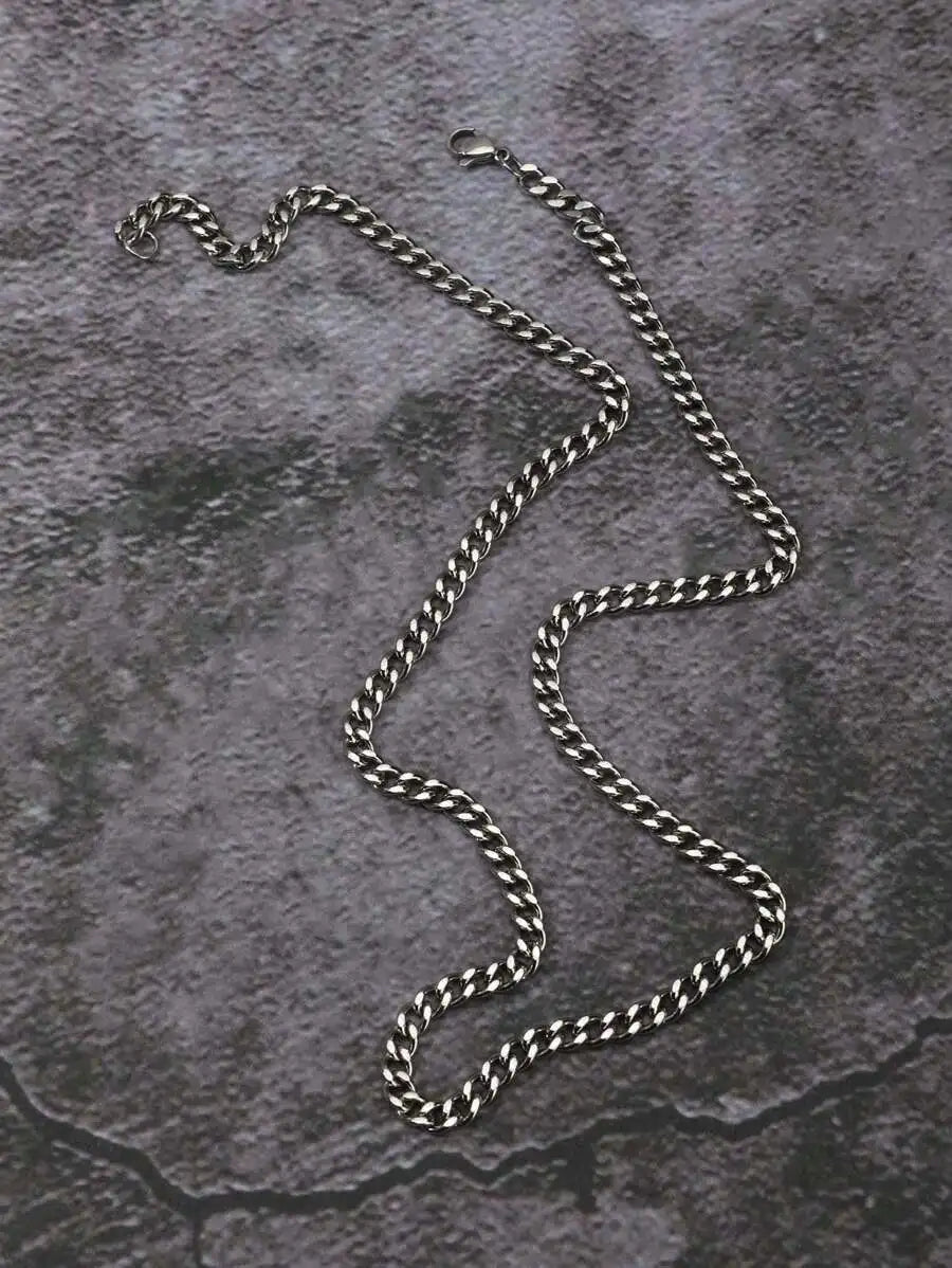 Minimalist Link Chain Necklace for Punk Streetwear and Alternative Fashion