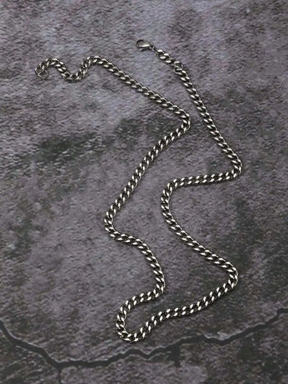 Minimalist Link Chain Necklace for Punk Streetwear and Alternative Fashion