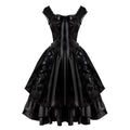 Layered Corset Gothic Dress with Dark Elegant Streetwear Style