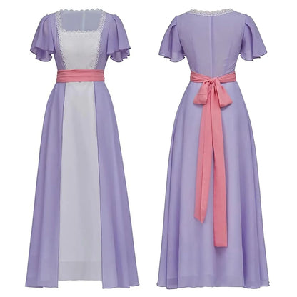 Romantic Vintage-Inspired Maxi Dress with Delicate Waist Detail and Flowing Elegance