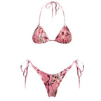 Vibrant Green Floral Underwire Bikini with Ruched Texture
