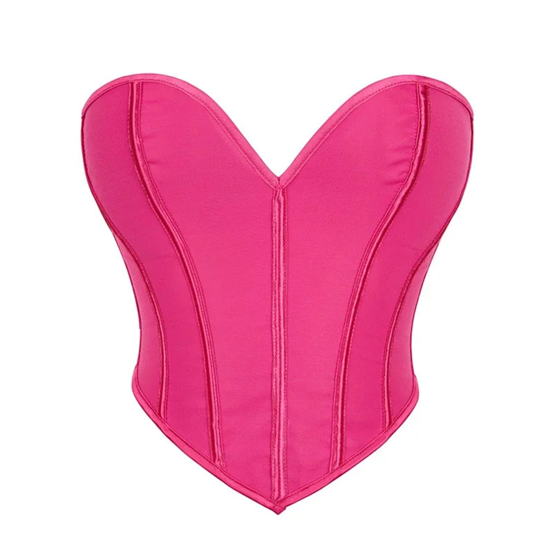 Strapless Corset Tube Top with Sculpted Panels and Backless Silhouette
