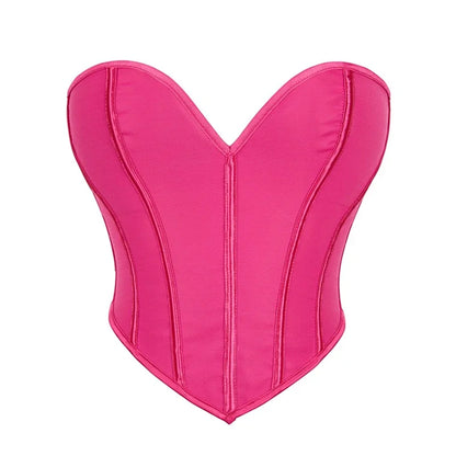 Strapless Corset Tube Top with Sculpted Panels and Backless Silhouette
