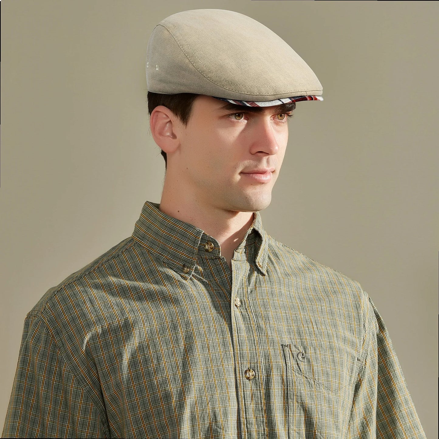 Classic Linen Flat Cap for Everyday Casual Vintage Inspired Four Season Fashion Style