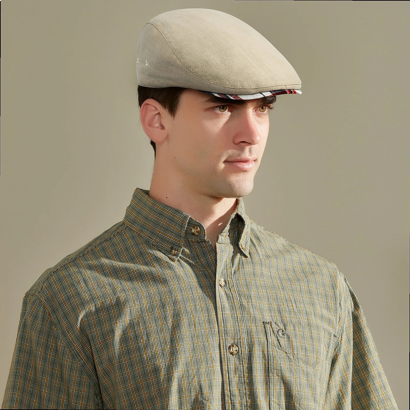 Classic Linen Flat Cap for Everyday Casual Vintage Inspired Four Season Fashion Style