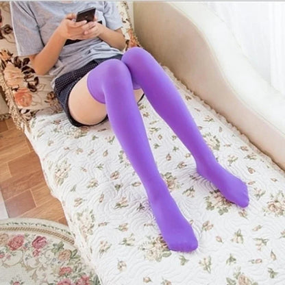 Solid Over-the-Knee Knit Socks with Soft Stretch Design for Everyday Streetwear Fashion