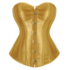 Luminous Teal Satin Overbust Corset with Front Metal Busk