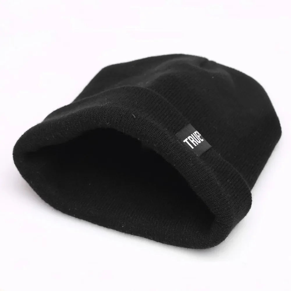 Minimalist Solid Knit Beanie with Stretch Blend Fabric for Everyday Streetwear Casual Style