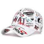 Graffiti Print Baseball Cap Adjustable Curved Brim Urban Streetwear Fashion Hat