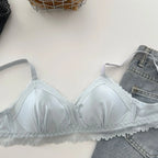 Lustrous Liquid-Satin Triangle Bralette and Matching Scalloped Brief Intimates Set