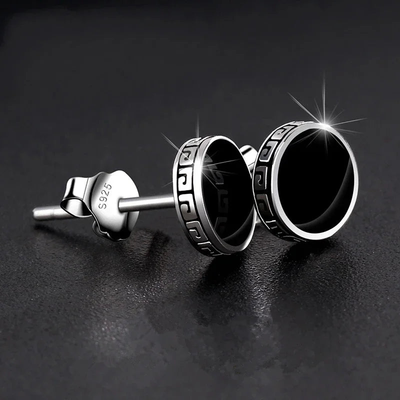 Industrial Barbell Stud Earrings for Punk Streetwear and Alternative Fashion