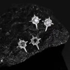 Punk Starburst Clip Earrings With Alternative Celestial Statement Design