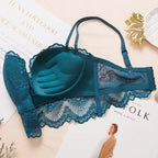 Rich Burgundy Scalloped Lace Wire-Free Push-Up Bralette Set