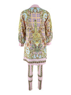 Women's Ornate Print Shirt and Pants Co-Ord Set Casual Elegance