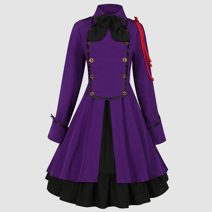 Military Style Gothic Lolita Coat Dress with Structured Elegant Design