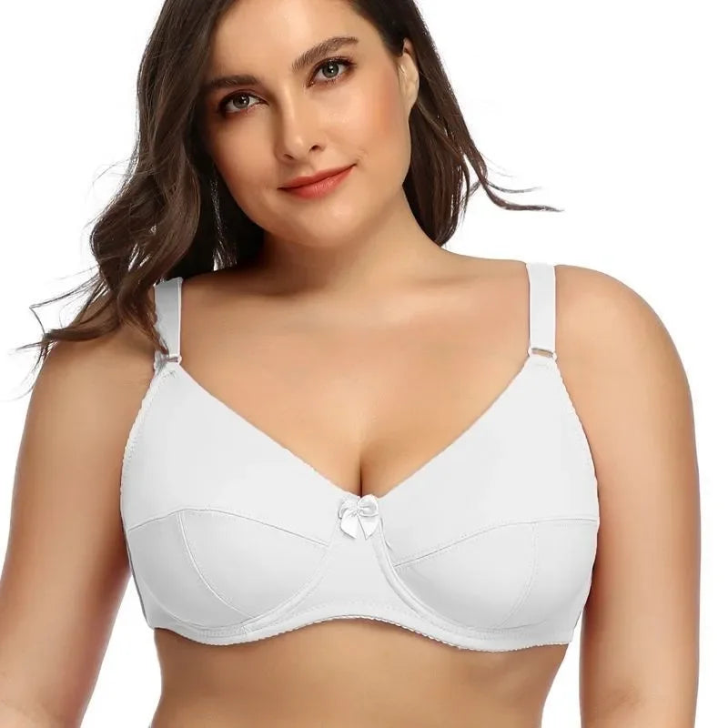 Full-Coverage Unlined Underwire Minimizer Bra with Delicate Bow Detail