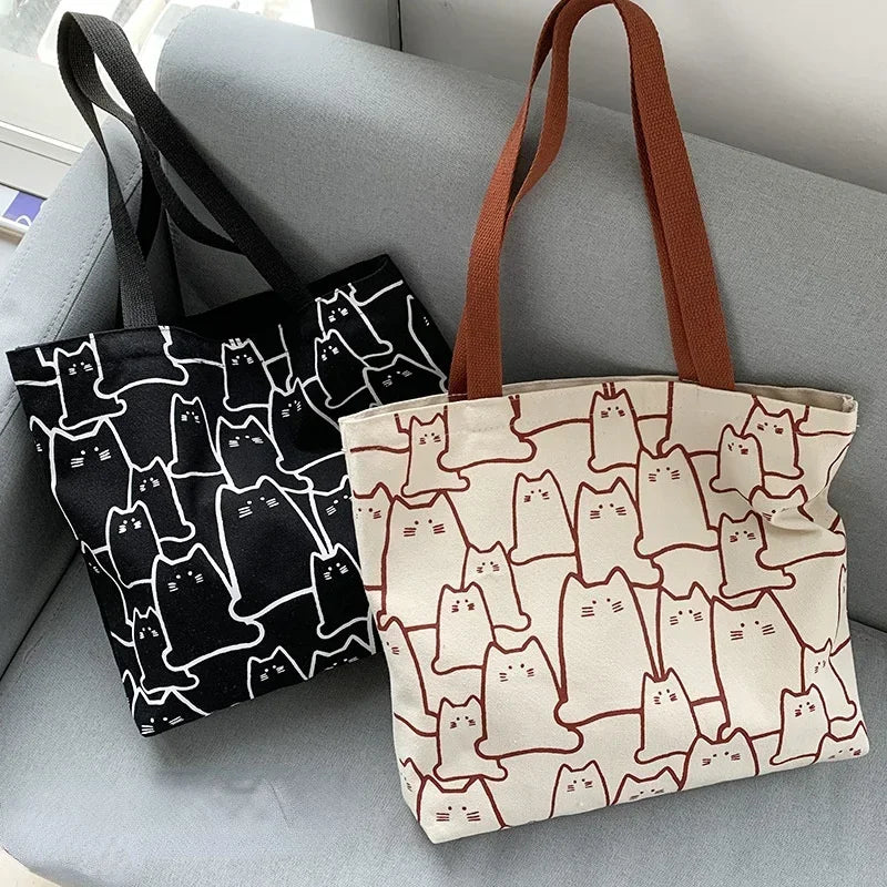 Graphic Print Everyday Tote Shoulder Bag with Structured Carry Design