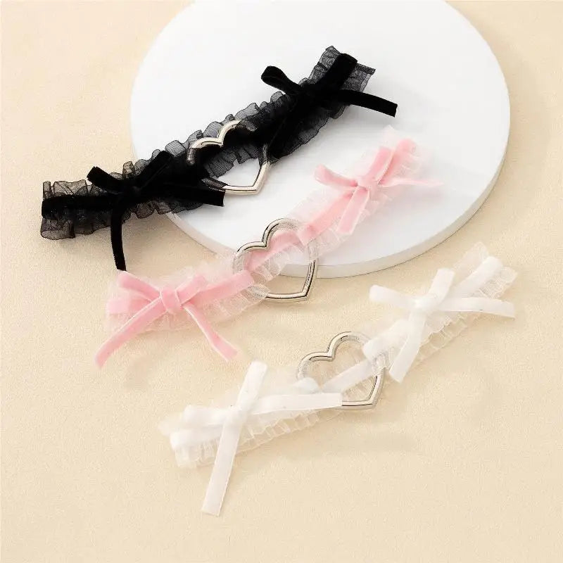 Lace Cross Heart Thigh Garter Gothic Alternative Fashion Accessory