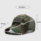 Unisex Mesh Baseball Cap with Camouflage Pattern and Embroidered Patch for Outdoor Adventures