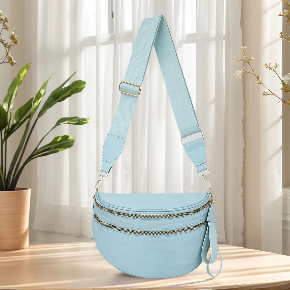 Nylon Sling Crossbody Bag with Adjustable Strap Compact Everyday Design