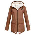 Women's Hooded Plush Lined Zip Jacket with Outdoor Inspired Everyday Comfort Style