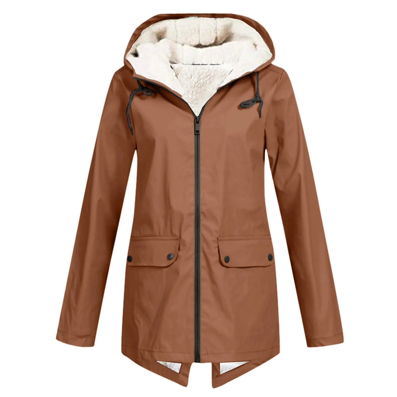 Women's Hooded Plush Lined Zip Jacket with Outdoor Inspired Everyday Comfort Style