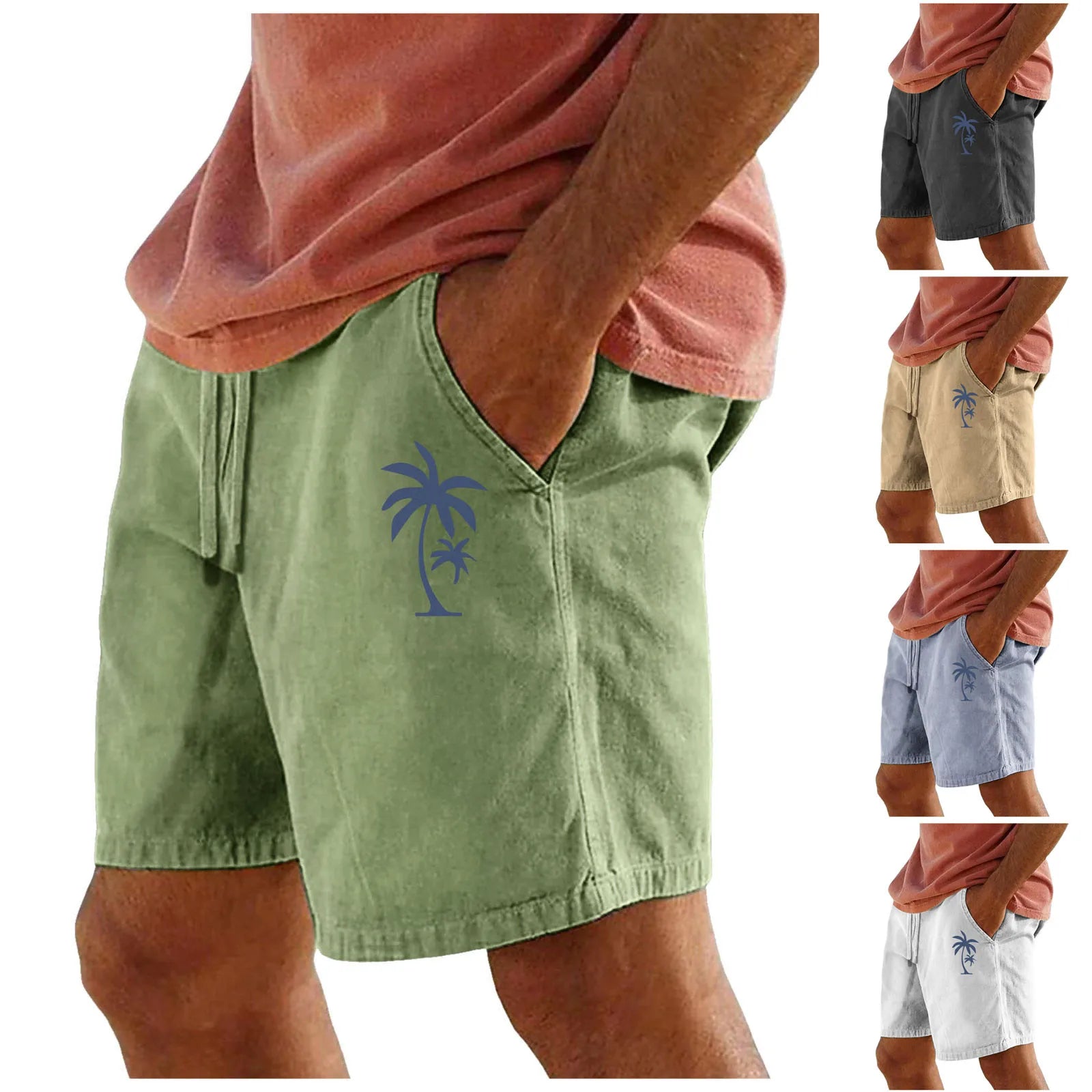 Men's Casual Drawstring Resort Shorts with Relaxed Everyday Summer Vacation Style