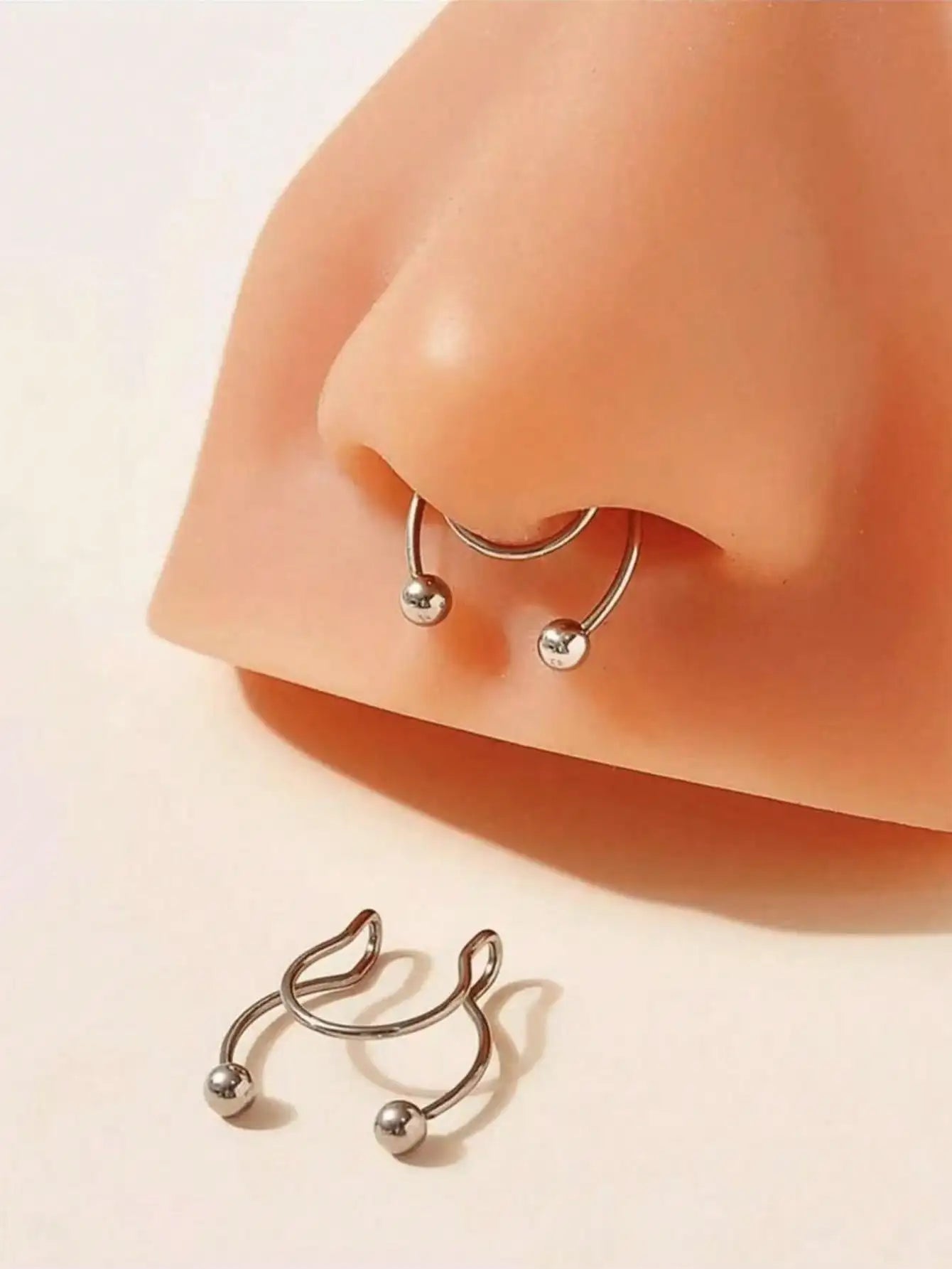 Clip On Septum Ring for Gothic Punk and Alternative Styling