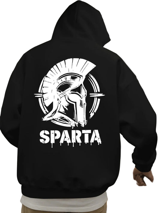 Anime-Inspired Spartan Warrior Hoodie with Retro Manga Streetwear Aesthetic