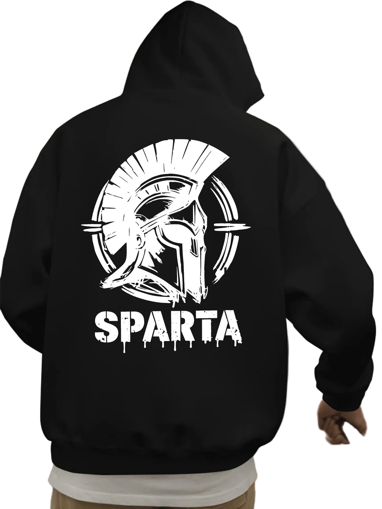 Heavyweight Warrior Graphic Hoodie with Oversized Streetwear Fit and Back Artwork