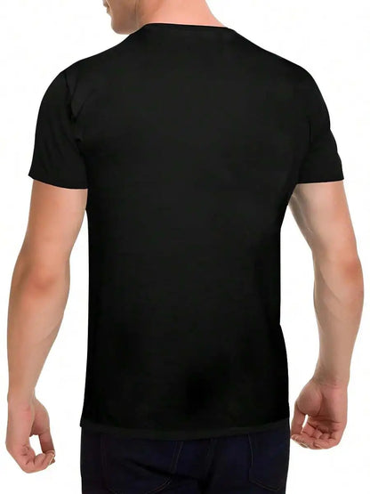 Vintage Crest Graphic Cotton Blend Streetwear T-Shirt with Ornamental Artwork