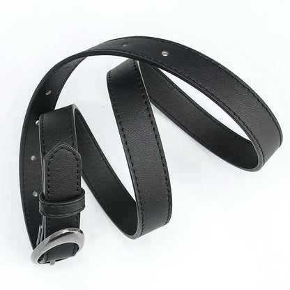Minimalist Oval Buckle Waist Belt for Vintage Gothic Y2K Outfit Styling