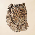 Sheer Printed Chiffon Bikini Cover-Up Skirt with Lightweight Wrap Design for Beach and Poolside Styling