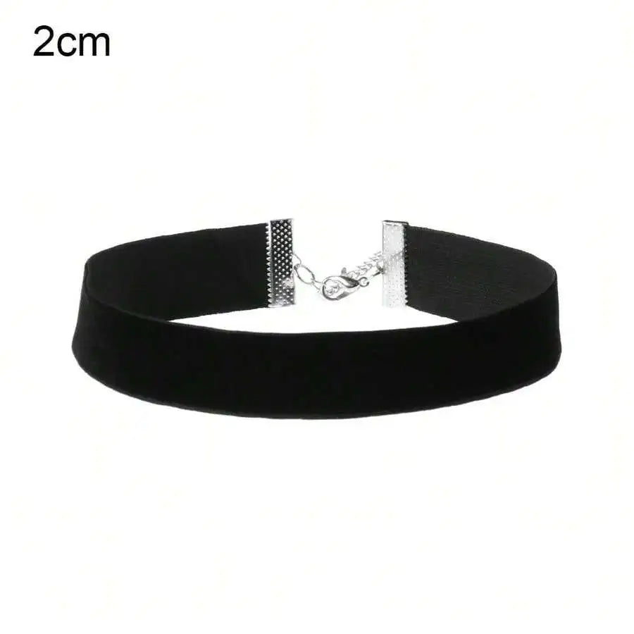 Minimalist Velvet Choker Necklace for Gothic Grunge and Dark Feminine Styling