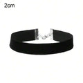 Minimalist Velvet Choker Necklace for Gothic Grunge and Dark Feminine Styling