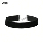 Minimalist Velvet Choker Necklace for Gothic Grunge and Dark Feminine Styling