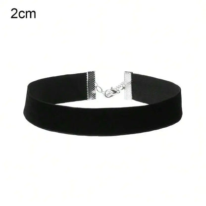 Minimalist Velvet Choker Necklace for Gothic Grunge and Dark Feminine Styling