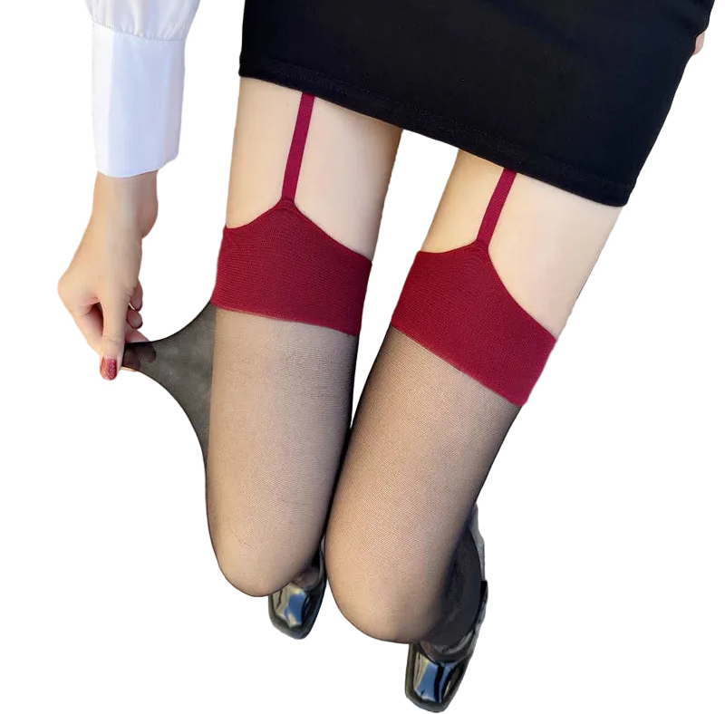 Fishnet Suspender Style Tights with Stretch Mesh Design for Contemporary Fashion Styling