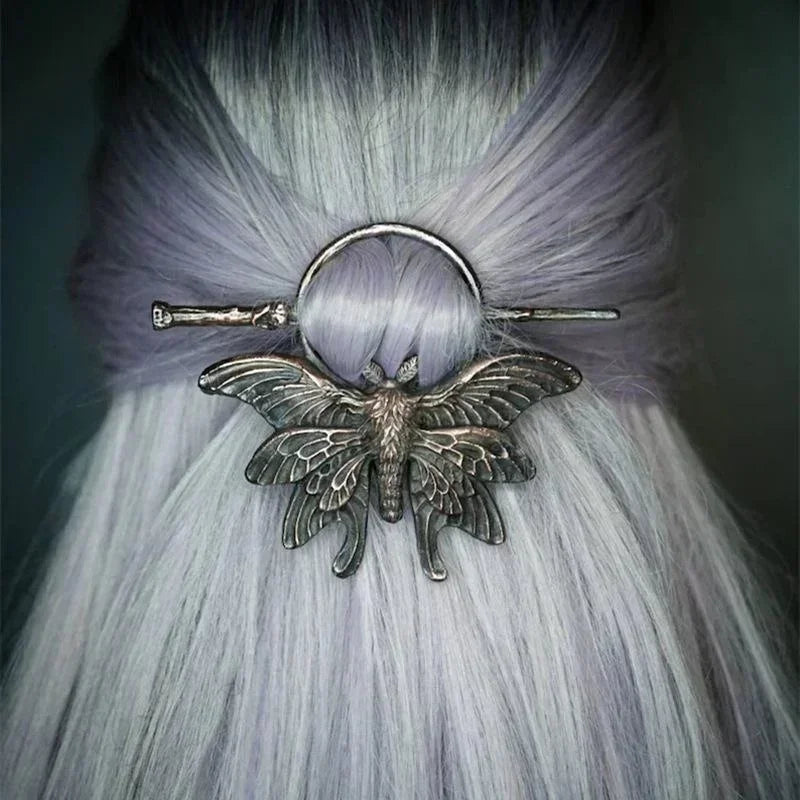 Vintage Butterfly Hair Stick Gothic Punk Nature Inspired Statement Accessory