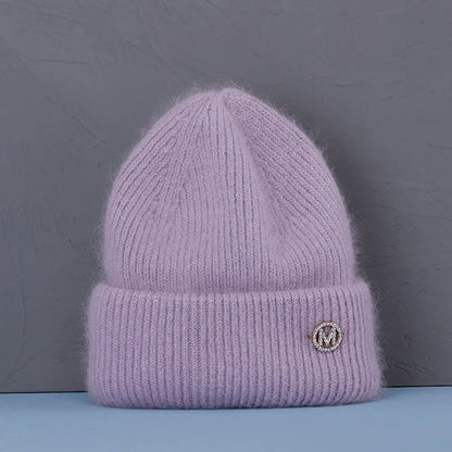 Soft Rabbit Fur Knit Beanie for Everyday Casual Outdoor Winter Fashion and Comfort Style