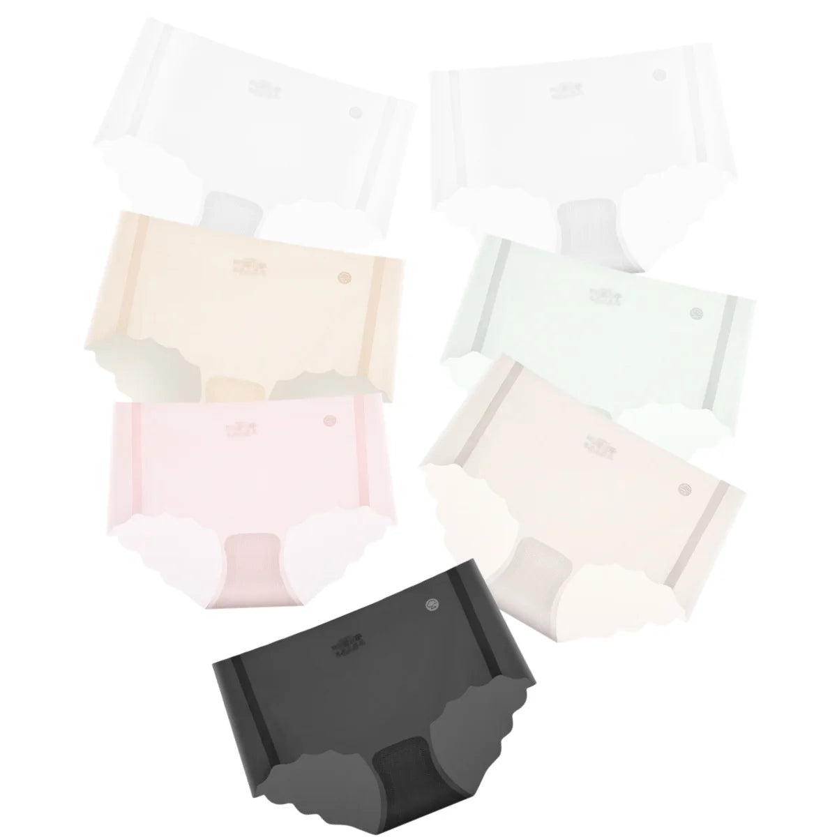 Seven-Piece Ultra-Thin Seamless Low-Rise Brief Set in Pastel Tones