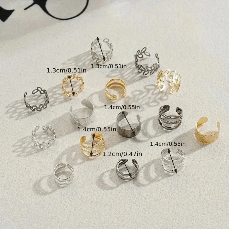 Leaf Ear Cuff Set for Punk Gothic and Alternative Layered Styling