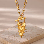 Layered Heart Pendant Necklace for Dark Feminine and Alternative Fashion