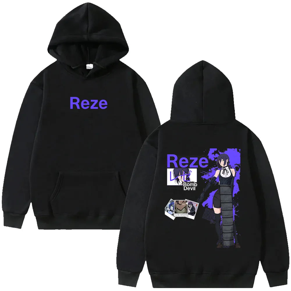Anime Graphic Oversized Hoodie with Retro Manga Character Artwork