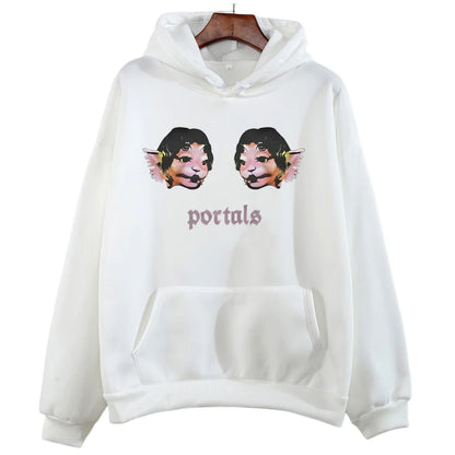 Fantasy Character Graphic Hoodie with Relaxed Streetwear Fit and Front Artwork