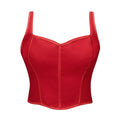 Coquette Flocked Floral Mesh Corset Top with Contrasting Trim and Sweetheart Neckline